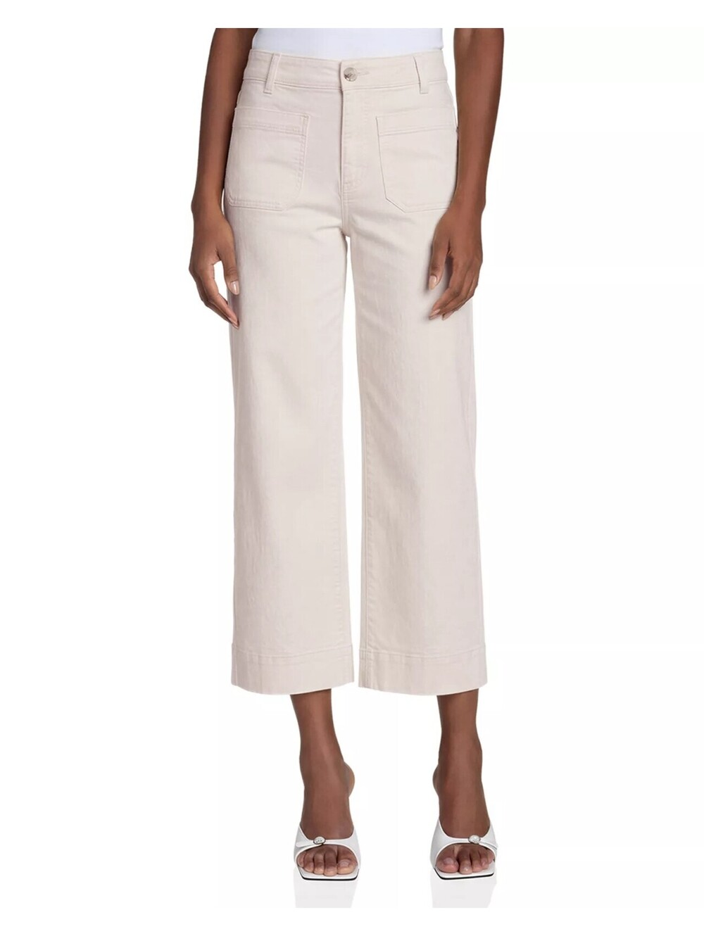 99$ Bagatelle Patch Pockets Crop Pants High Rise Women's Size 12 Light Beige - Picture 1 of 3